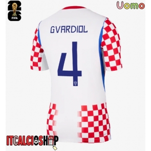 Croazia Josko Gvardiol #4 Prima Maglia Mondiali 2026 Manica Corta